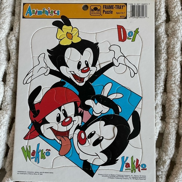 GOLDEN & DESIGN ANIMANIACS FRAME TRAY PUZZLE WARNER BROS 1994 - Picture 1 of 5